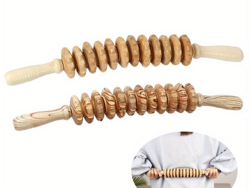 Wooden Massage Roller for Manual Muscle Relaxation