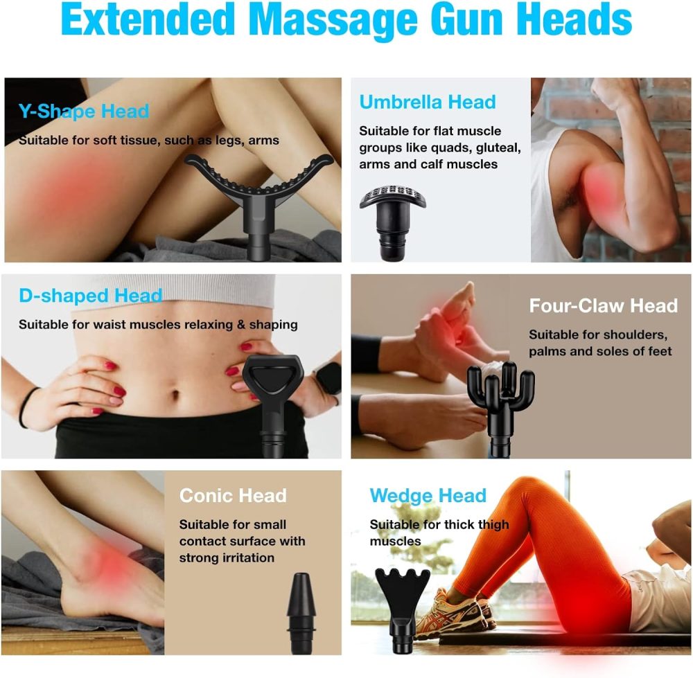 Massage Gun Attachments 15 PCS – Versatile Deep Tissue Heads