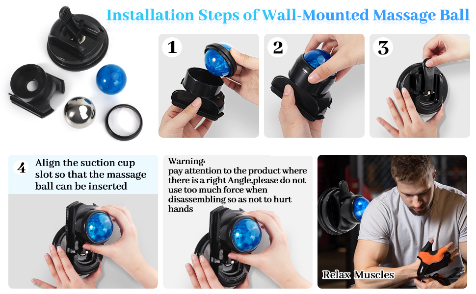 Muscle Massage Ball,2pcs Replaceable Wall Massage Ball Trigger Point