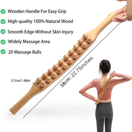 Double Row Gua Sha Wood Therapy Massage Tools